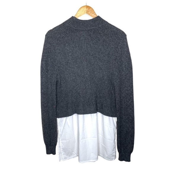 H by Halston Mock Layer Mixed Media Sweater Shirt Large - Picture 6 of 14